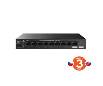 Tenda TEG1110PF-8-120W 9x RJ45 Switch s 8x PoE RJ45 802.3af/at 10/100/1000Mbps + 1x SFP 100/1000 Mb/s, VLAN, 6kV, PoE 11