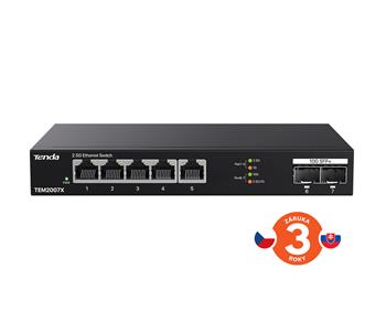 Tenda TEM2007X 5x RJ45 2.5 G + 2x SFP+ 10 G Multi-Gigabit Switch