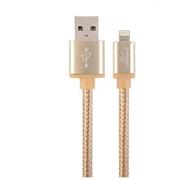 textilný kábel z USB na lightning (Apple), 1,8m, zlatý, CABLEXPERT