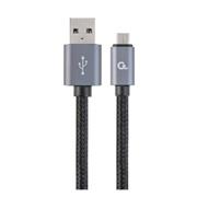 textilný kábel z USB na micro USB, 1,8m, čierny, CABLEXPERT