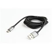 textilný kábel z USB na USB typ C, 1,8m, čierny, CABLEXPERT