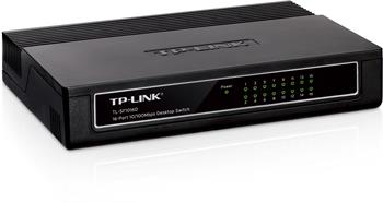 TP-LINK TL-SF1016D 16-port 10/100M mini Desktop Switch, 16x 10/100M RJ45 ports, Plastic case