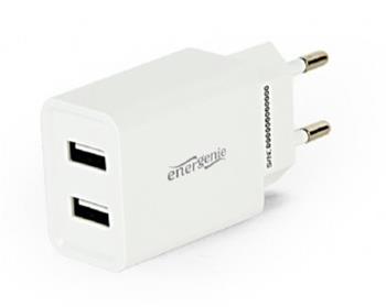 univerzálna USB nabíjačka ENERGENIE 220V / 2 x USB, 2,1A, biela