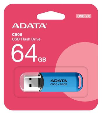 USB kľúč ADATA Classic Series C906 64GB USB 2.0 snap-on cap design, modrý