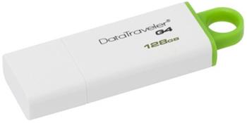 USB kľúč Kingston DataTraveler G4 128GB USB 3.0 flashdisk, bielo-zelený