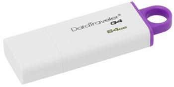 USB kľúč Kingston DataTraveler G4 64GB USB 3.0 flashdisk, bielo-fialový