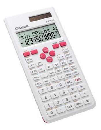 vedecká kalkulačka CANON F-715SG bielo/červená, 250 vedeckých a štatistických funkcií
