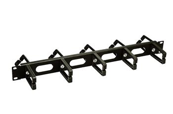 Vyväzovací panel obojstranný 19" 1U BK plastové oko CMP4 VP-06-1-PO2-B
