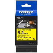 zmršťovacia bužírka BROTHER HSe611E čierne písmo, žltá bužírka TUBE (5.2mm)